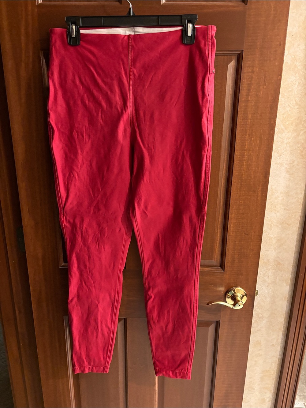 Lysse High-Rise Red Coated Jean Leggings, Sz Large